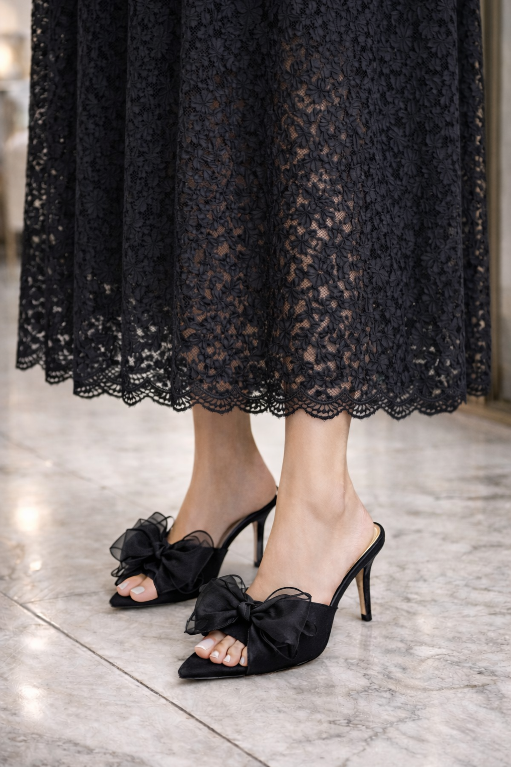 Butterfly short heel sandal