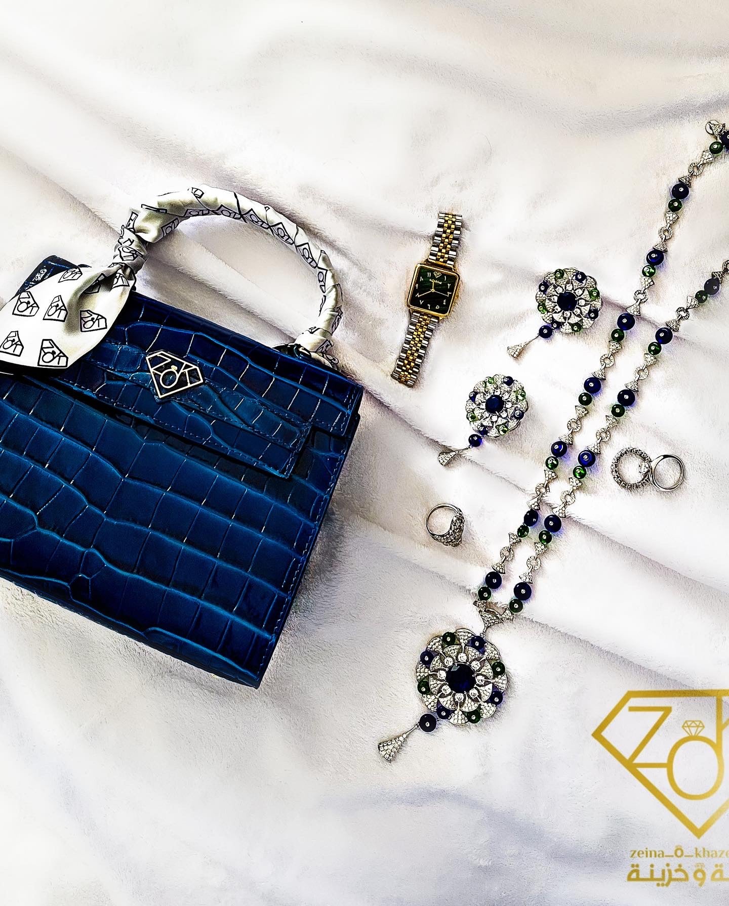 Zok classic - royal green - luxury hand bag