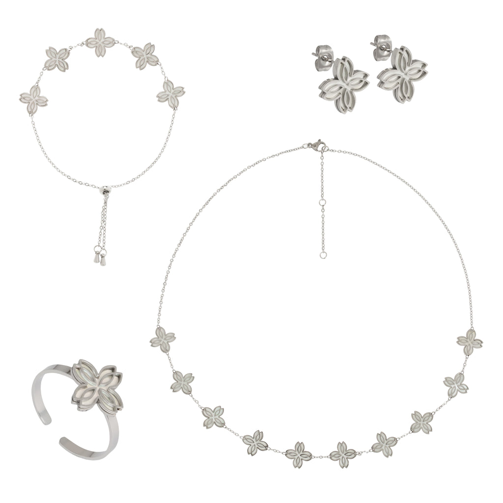 Zeina Full Set Necklace Bracelet Earrings Ring UAE