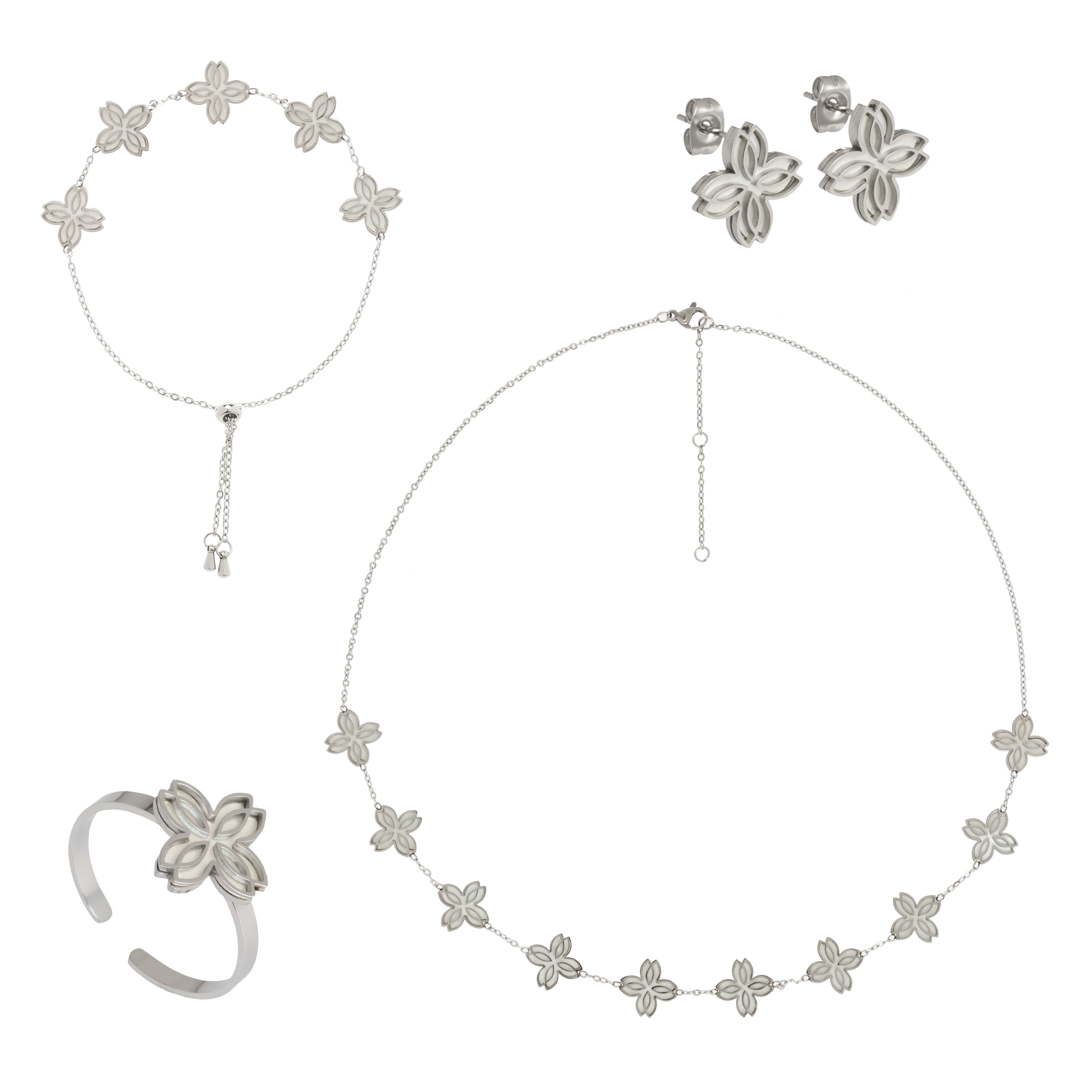 Zeina Full Set Necklace Bracelet Earrings Ring UAE