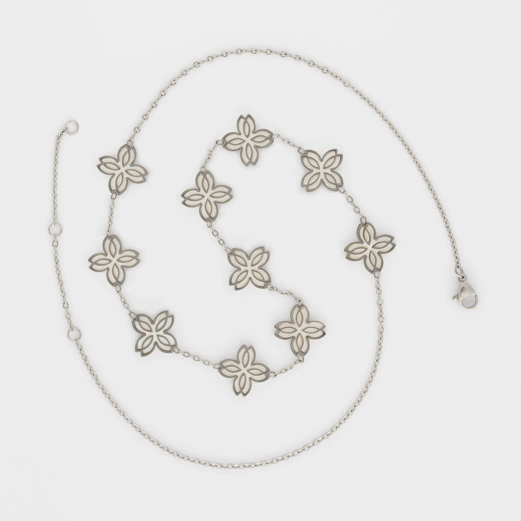 Zeina 10 Flowers Necklace Close Up Detail UAE