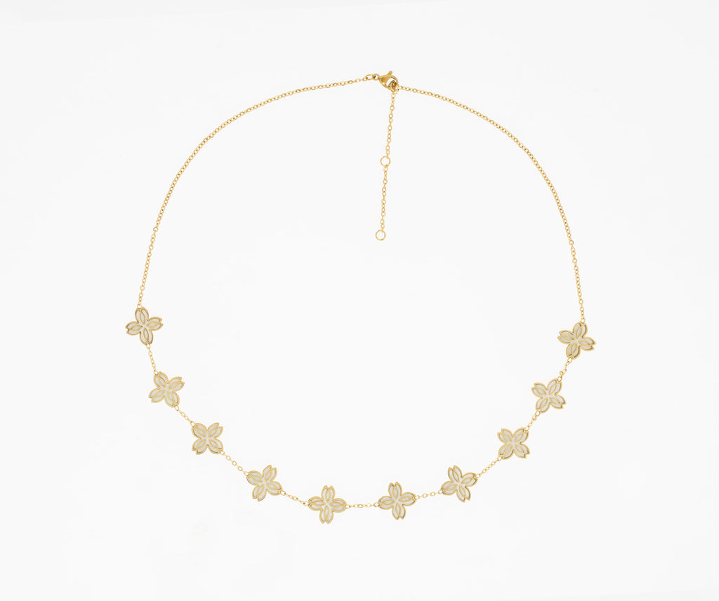 Zeina Necklace Gold Plated Flower Design UAE