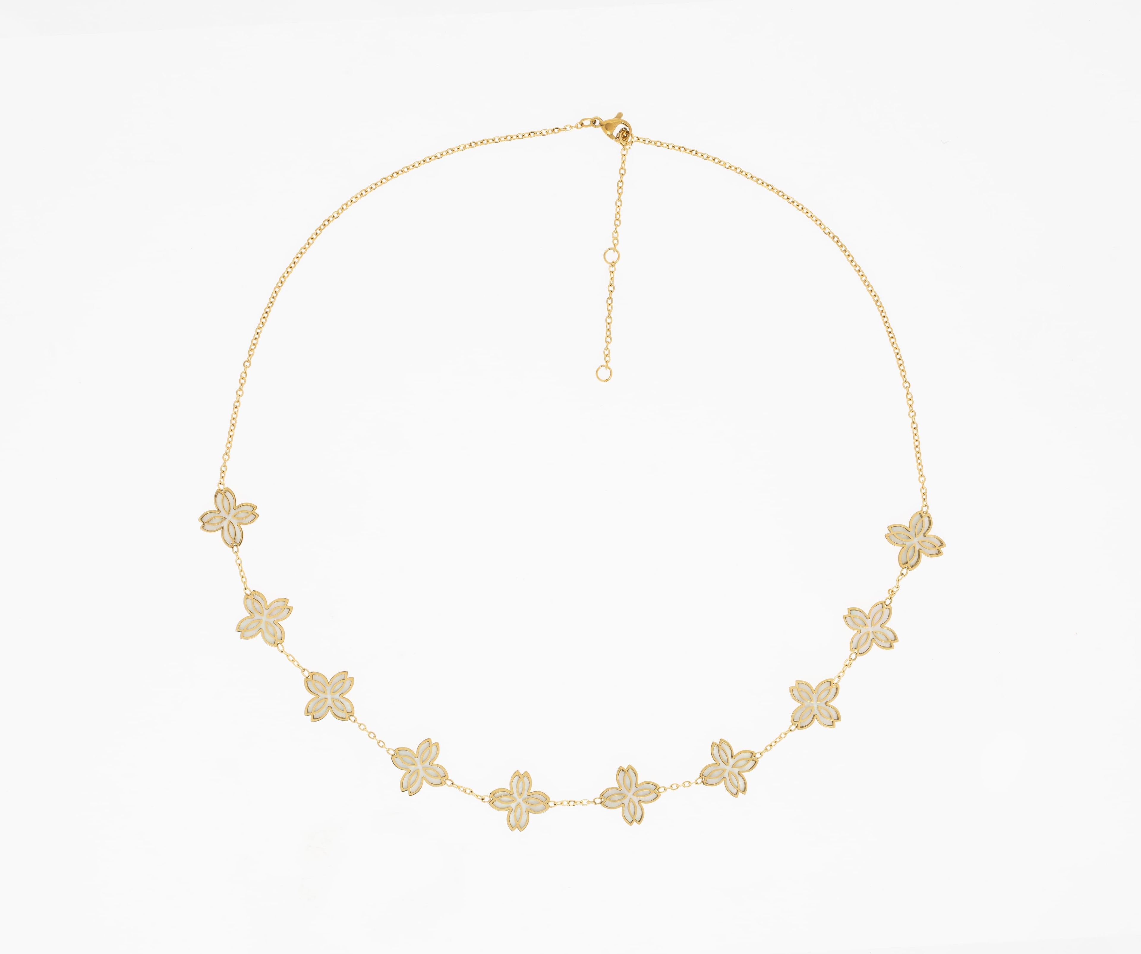 Zeina Necklace Gold Plated Flower Design UAE