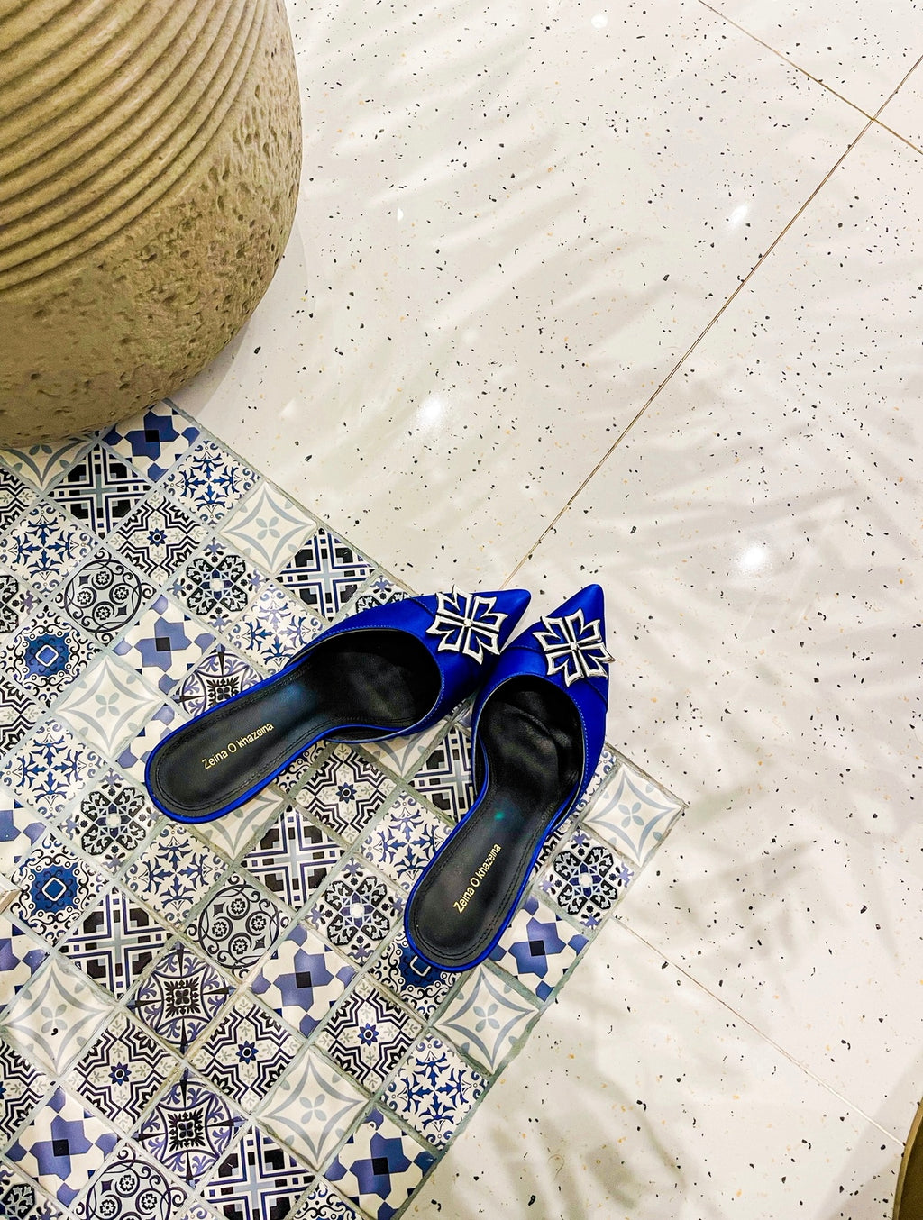 Royal Blue Shoes Close Up Detail UAE