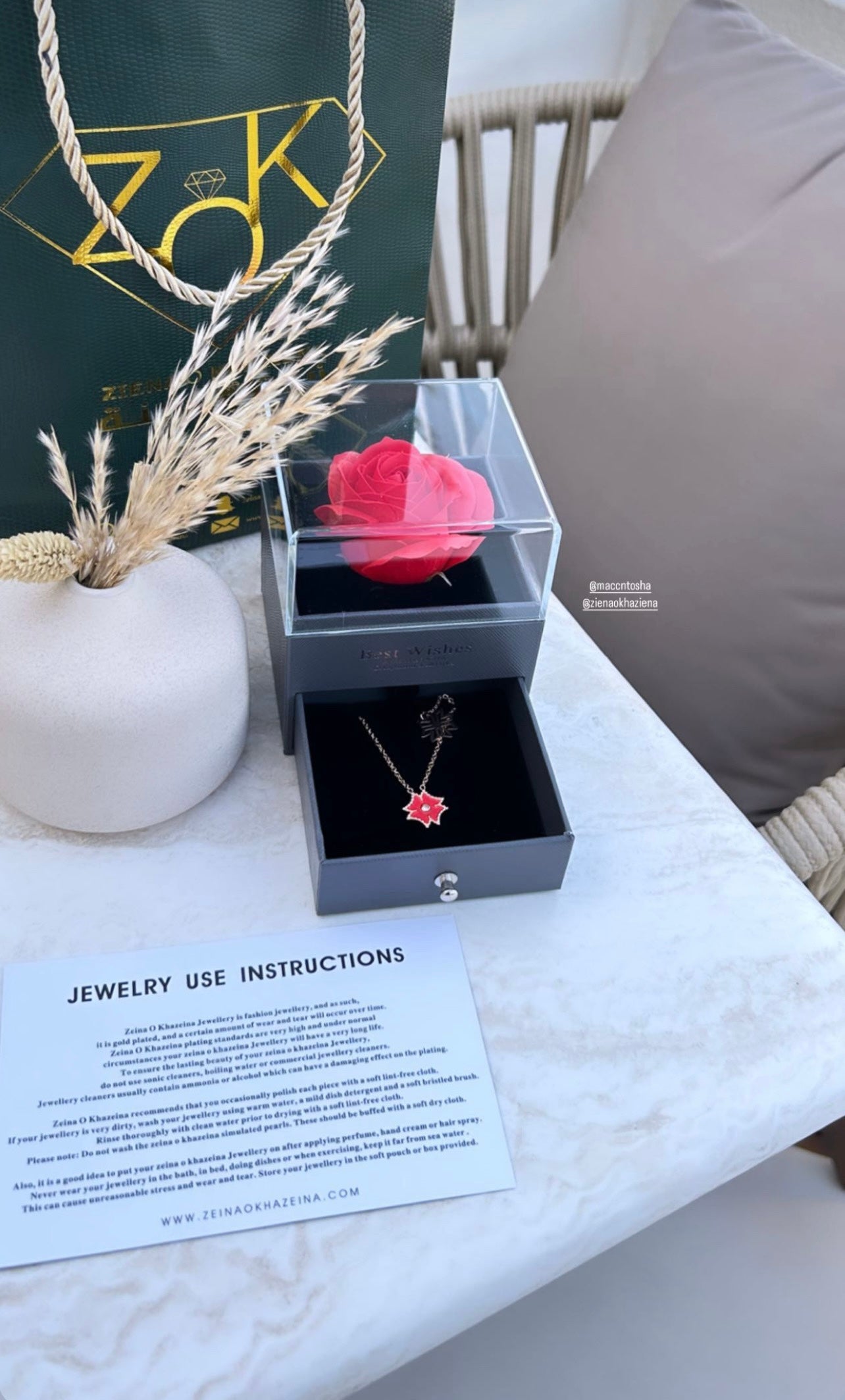 Zok Eternity Flower Necklace Packaging UAE