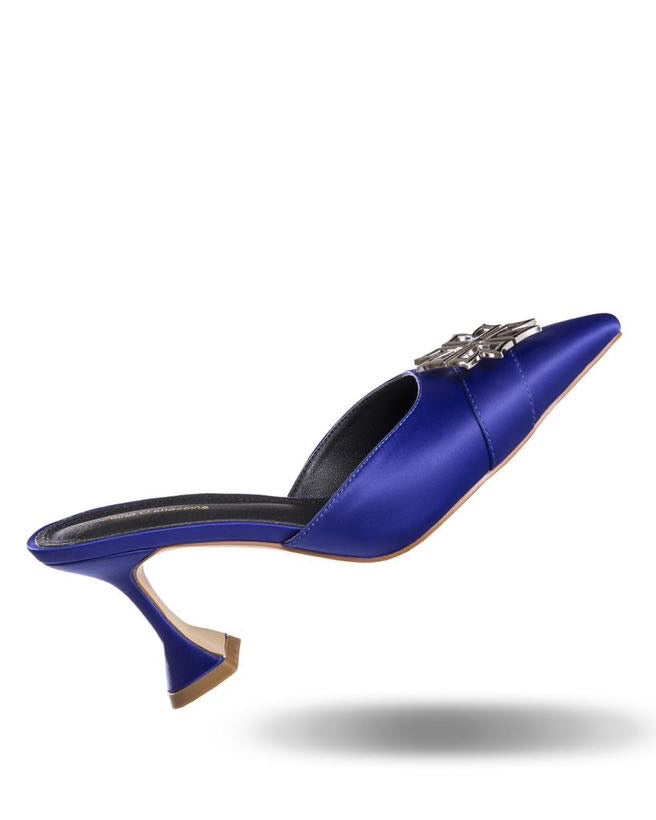 Royal Blue Low Heels Side View Women Shoes UAE