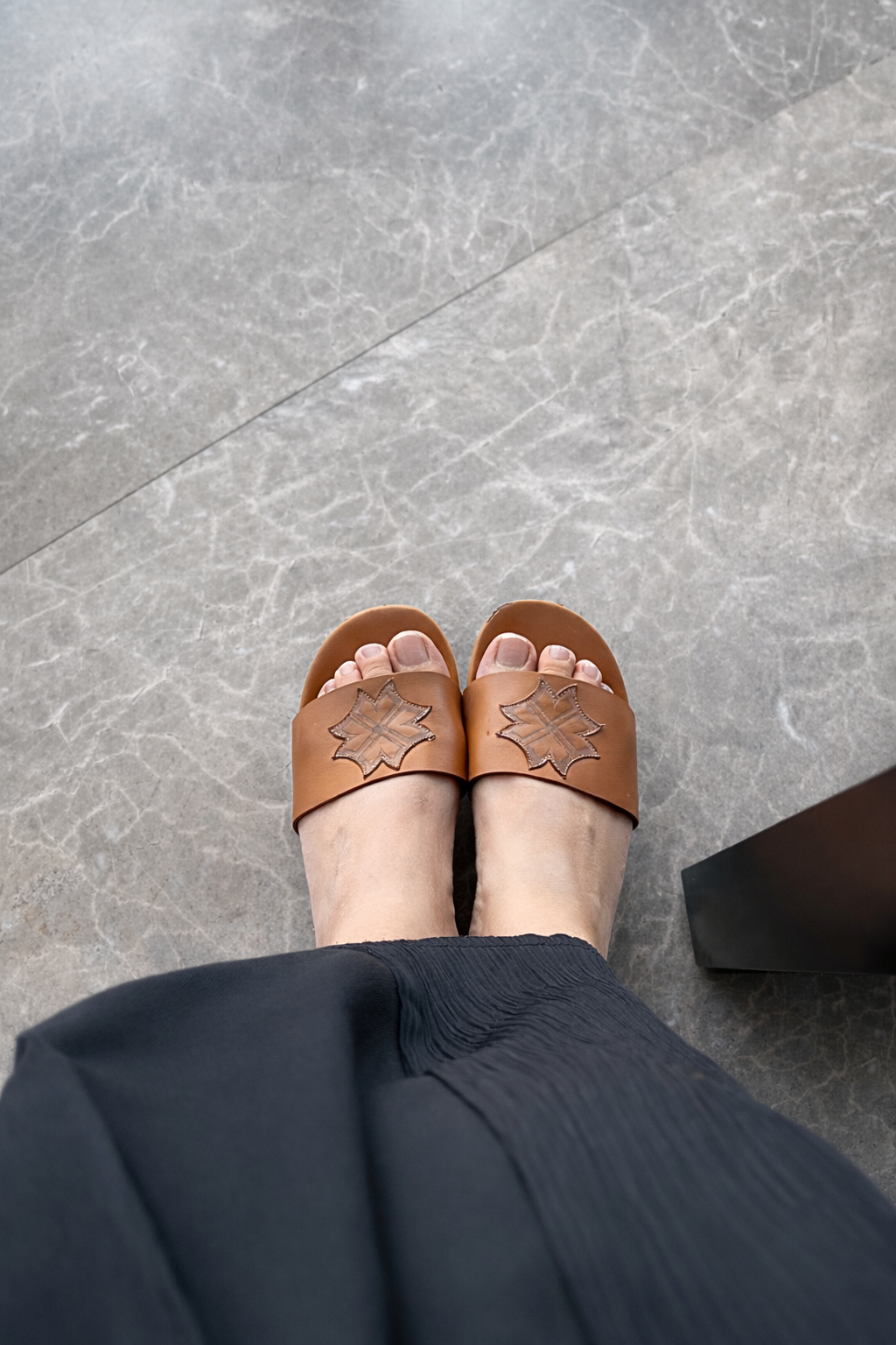 Zok Tan Sandal Side View UAE