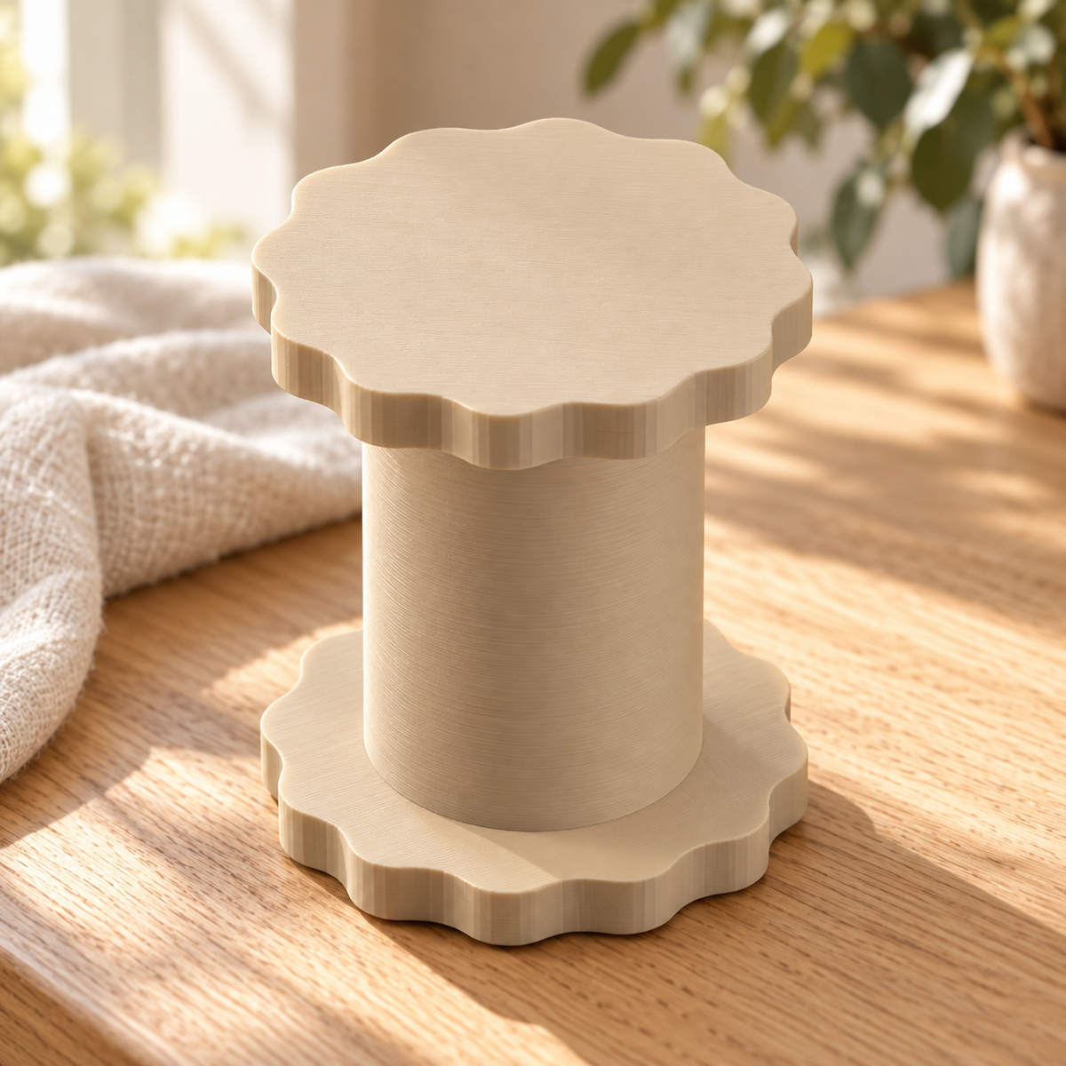 قاعدة عمود بحواف متموجة — عرض رقمي